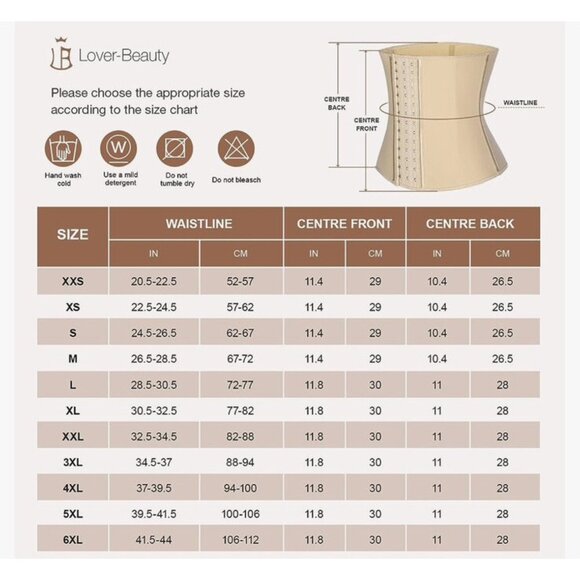 Lover-Beauty Nude Latex Underbust Waist Cincher/Trainer NEW NWT Size XL - Picture 3 of 6